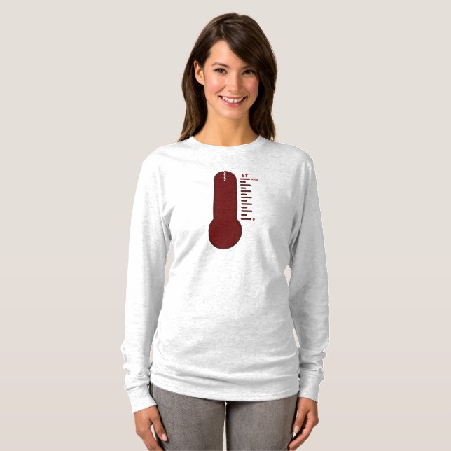 Stress-Thermometer Langarm-T-Shirt T-Shirt (Vorne ganz)