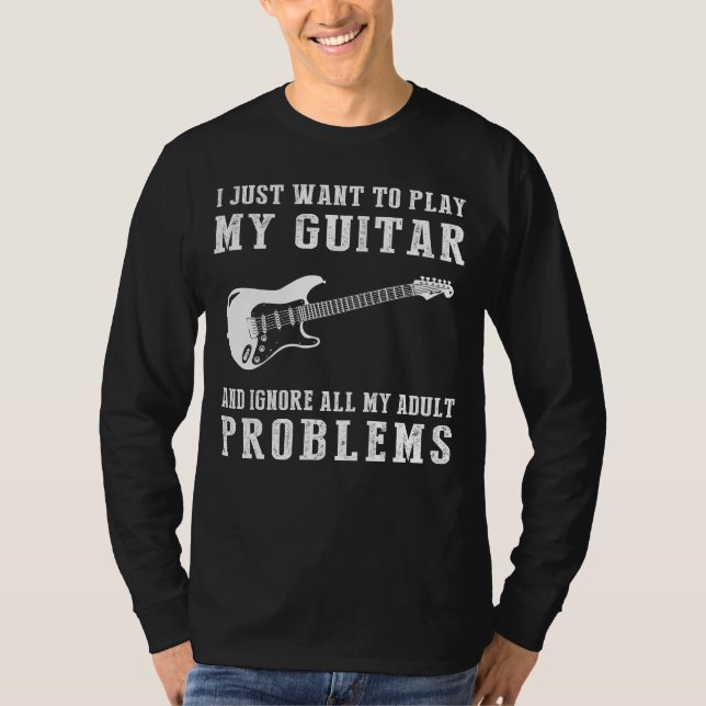 Stress weg: Gitarre entkommen Erwachsenen Woes the T-Shirt (Vorderseite)