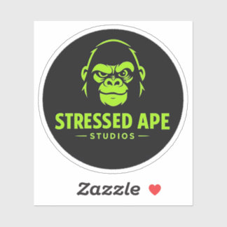 Stressed Ape Studios Green Logo-Sticker Aufkleber