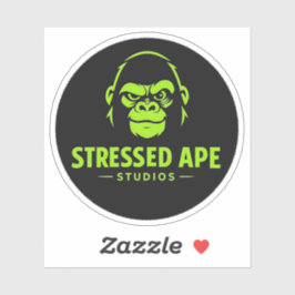 Stressed Ape Studios Grünes Logo-Aufkleber Aufkleber