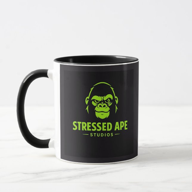 Stressed Ape Studios Grünes Logo Tasse (Links)