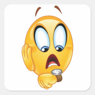Stressed Emoji Quadratischer Aufkleber