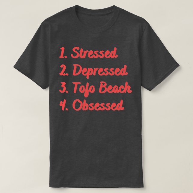 Stressgedämpfter Strand T-Shirt (Design vorne)