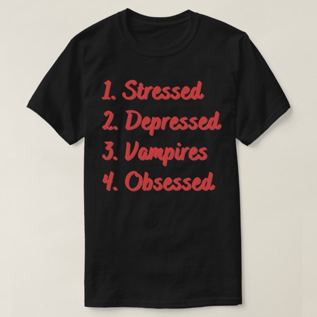 Stressgepresste Vampire T-Shirt (Design vorne)