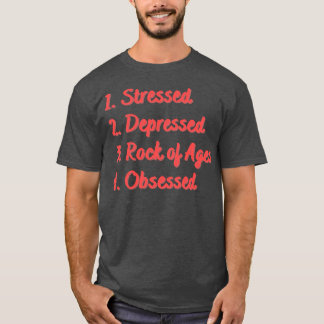 Stressgepresster Stein des Alters besessen T-Shirt