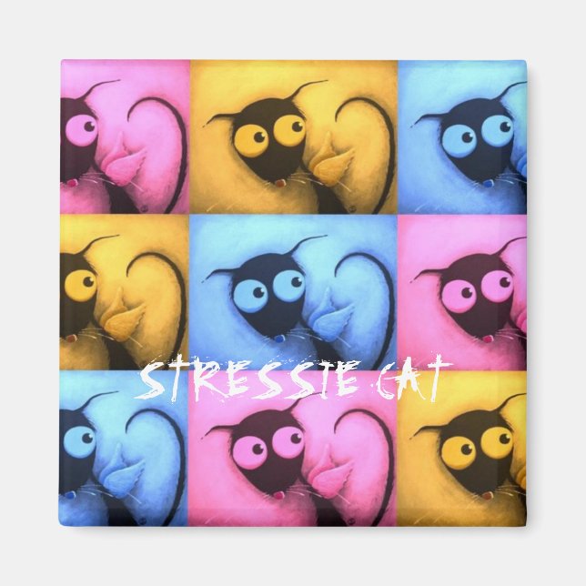 Stressie Cat Angel Magnet (Vorne)