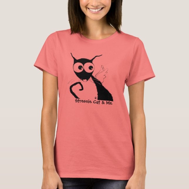 Stressie Cat & Me T-Shirt (Vorderseite)