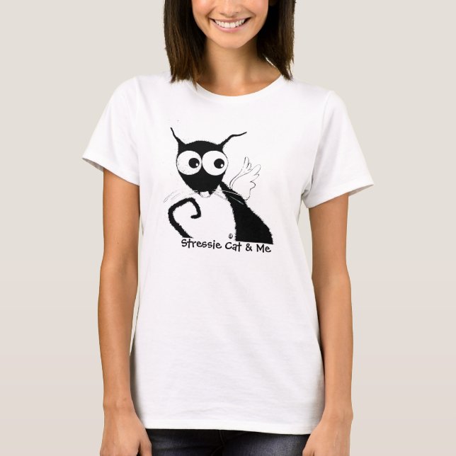 Stressie Cat & Me T-Shirt (Vorderseite)