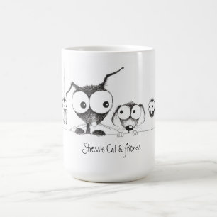 Stressie Katze u. Freund-Tasse Kaffeetasse