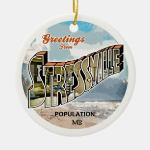 Stressige Grüße Keramik Ornament