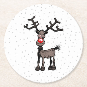 Stressiges Weihnachten mit Rudolf Runder Pappuntersetzer