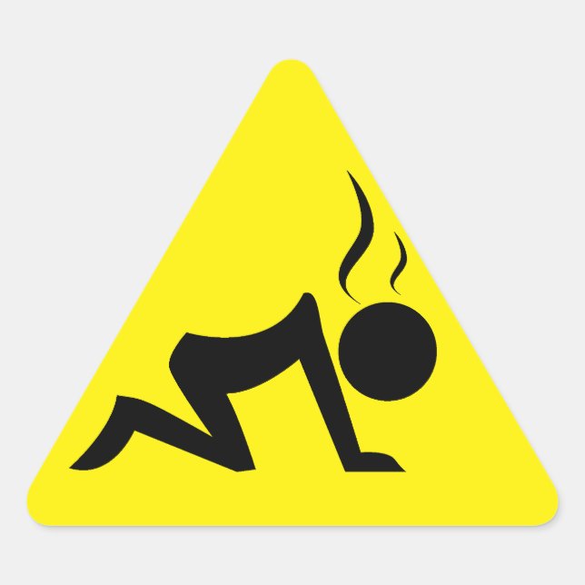 Stresssymbol (schwarz auf gelb) dreieckiger aufkleber (Vorderseite)