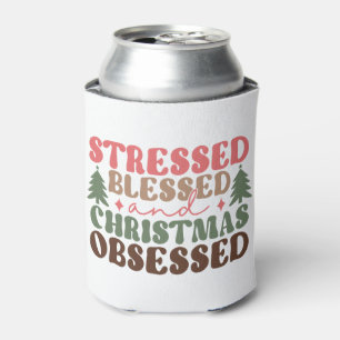 Stresst, gesegnet und Weihnachten besessen Dosenkühler