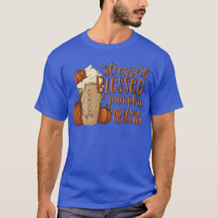Stresste gesegnete Pumpkin besessene Latte Drink F T-Shirt