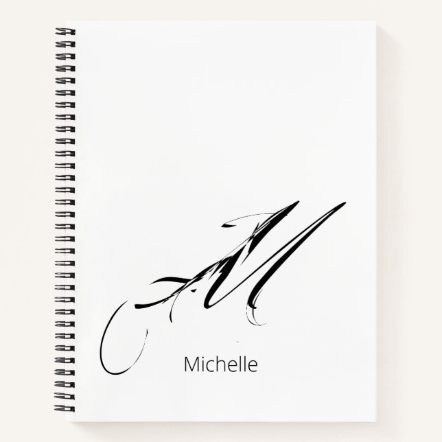 Stresstes Skript mit Name Monogram Notebook Notizbuch (Vorderseite)