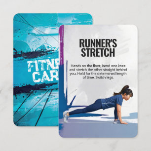 Stretch-Fitness-Karte des Runners mit blauem Hinte Save The Date