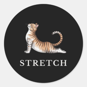 Stretch-Katzen-Yoga-Shirt Ruhig Lance Süße Tier Yo Runder Aufkleber