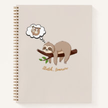 Stretch Tomorrow Faultier Notizbuch | Cozy Minimal