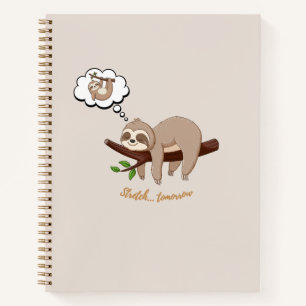Stretch Tomorrow Faultier Notizbuch   Cozy Minimal