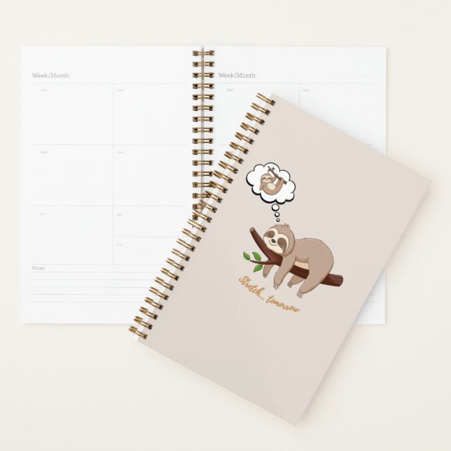 Stretch Tomorrow Faultier Notizbuch | Cozy Minimal Planer (Anzeige)