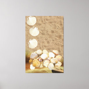 Stretched Canvas Print Beach Clams Sand Leinwanddruck