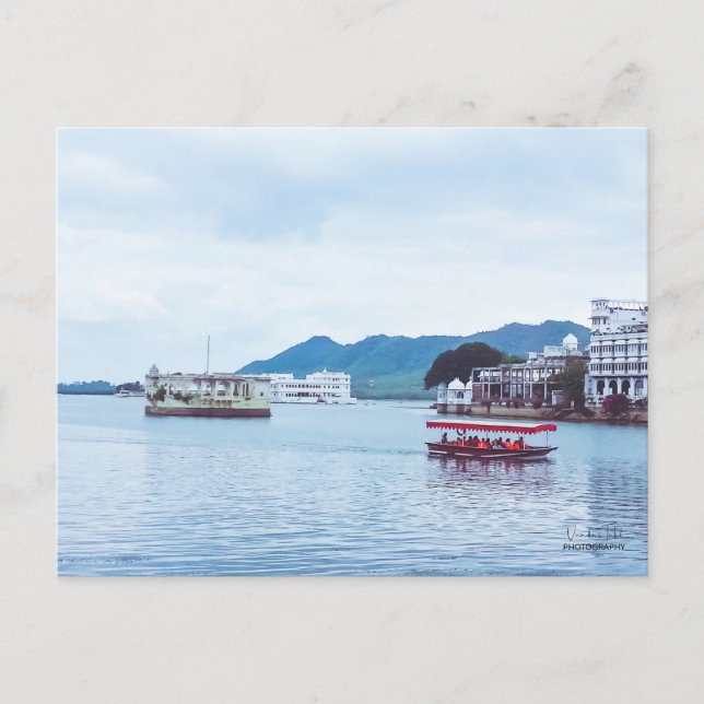 Stretched Canvas Print - Beautiful Lake Palace Pos Postkarte (Vorderseite)