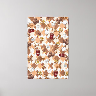 Stretched Canvas Print Hot Chocolate Marshmallow Leinwanddruck