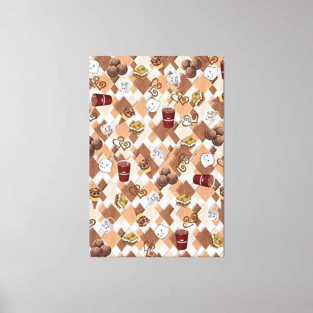 Stretched Canvas Print Hot Chocolate Marshmallow Leinwanddruck (Vorderseite)