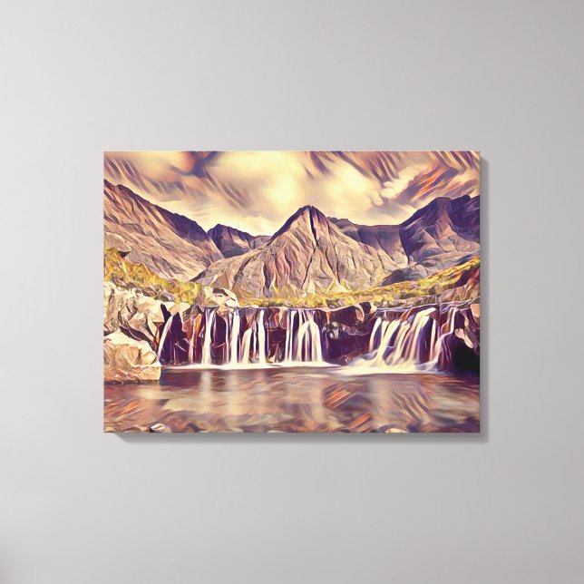 Stretched Canvas Print Insel of Skye Feen Pools Leinwanddruck (Vorderseite)