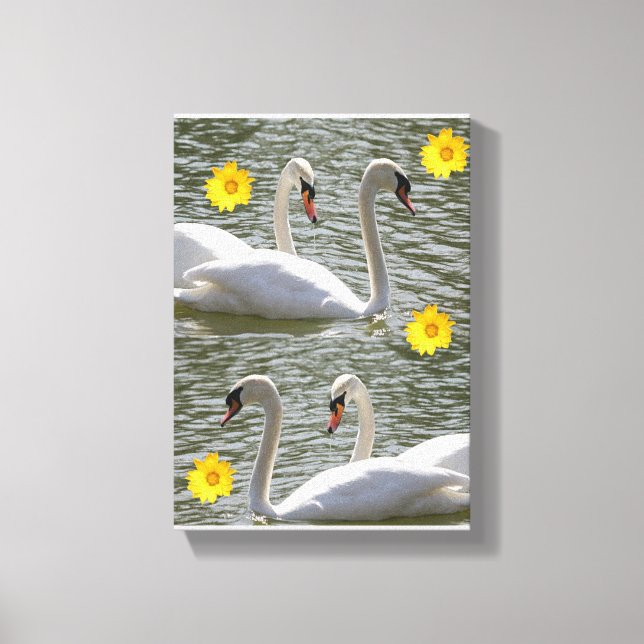 Stretched Canvas Print Mother's Day Swan Leinwanddruck (Vorderseite)