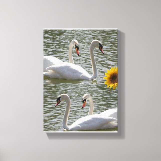 Stretched Canvas Print Mother's Day Swan Sonnenblu Leinwanddruck (Vorderseite)