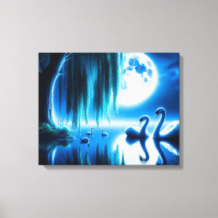 Stretched Canvas Print Swans Leinwanddruck