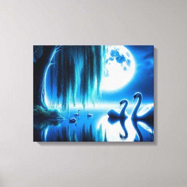 Stretched Canvas Print Swans Leinwanddruck (Vorderseite)