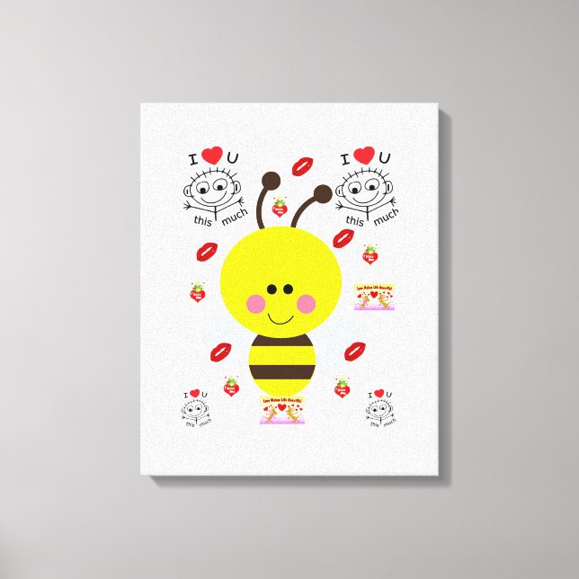 Stretched Canvas Print Valentine's Bumblebee Leinwanddruck (Vorderseite)