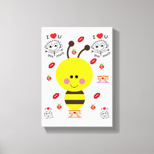 Stretched Canvas Print Valentine's Bumblebee Leinwanddruck