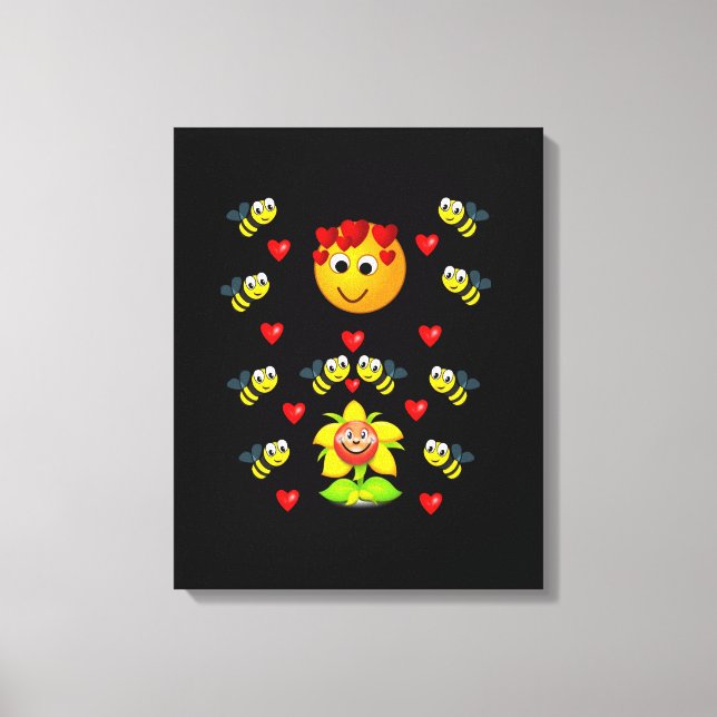 Stretched Canvas Print Valentine's Bumblebee Leinwanddruck (Vorderseite)