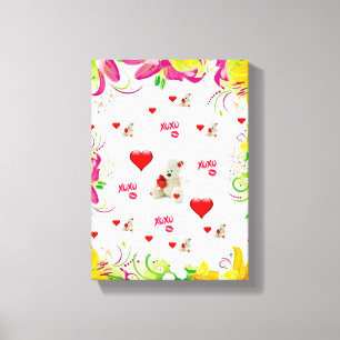 Stretched Canvas Print Valentine's Day Teddy Bären Leinwanddruck