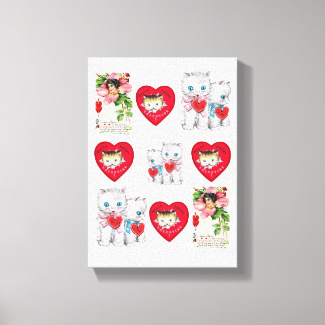 Stretched Canvas Print Valentine's Kitten Leinwanddruck (Vorderseite)