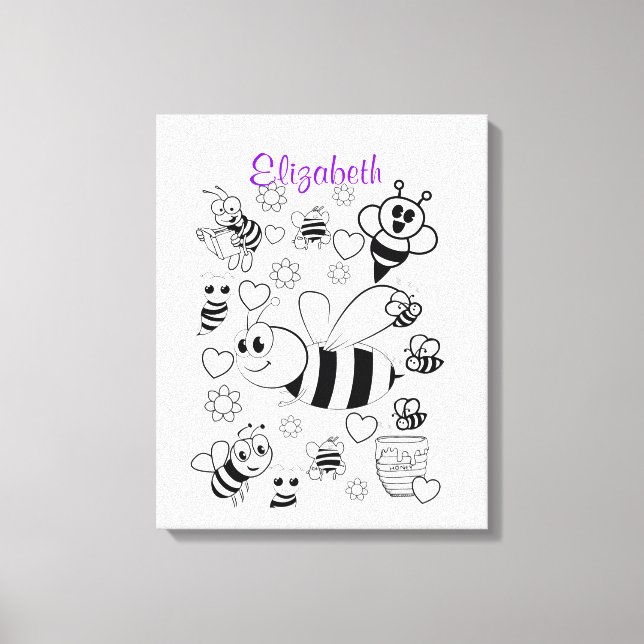 Stretched Canvas Print White Bumblebee Leinwanddruck (Vorderseite)