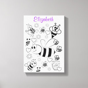 Stretched Canvas Print White Bumblebee Leinwanddruck