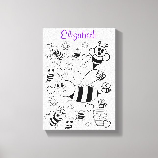 Stretched Canvas Print White Bumblebee Leinwanddruck (Vorderseite)