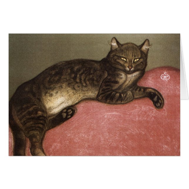 Stretched Cat on Sofa - von Theophile Steinlen (Vorderseite (Horizontal))
