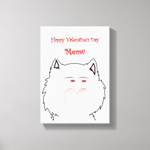 Stretchierte Canvas Print Valentine's Day Cat Leinwanddruck