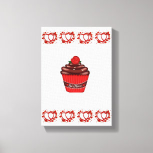 Stretchierte Canvas Print Valentine's Day Cupcake Leinwanddruck