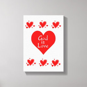 Stretchierte Canvas Print Valentine's Day Gott ist Leinwanddruck