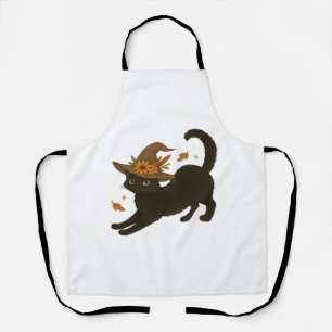 Stretching Black Cat - Witchy Autumn Classic T-Shi Schürze