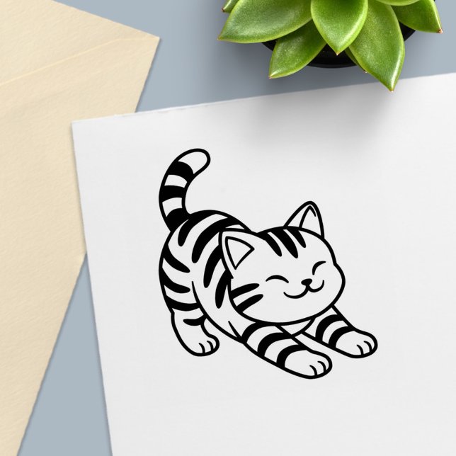 Stretching Tabby Cat Permastempel (Von Creator hochgeladen)
