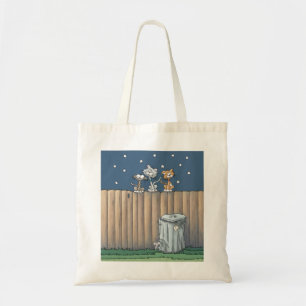 Streunende Katzen auf einem Zaun Tote Bag Tragetasche