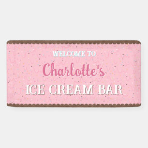 Streusel und rosa Eiscreme  Banner