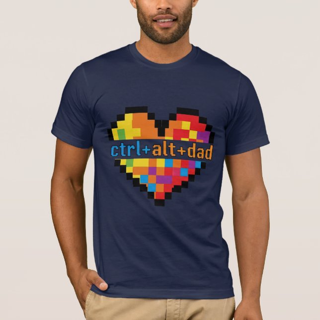 Strg + Alt + Dad Geek Dad T-Shirt (Vorderseite)